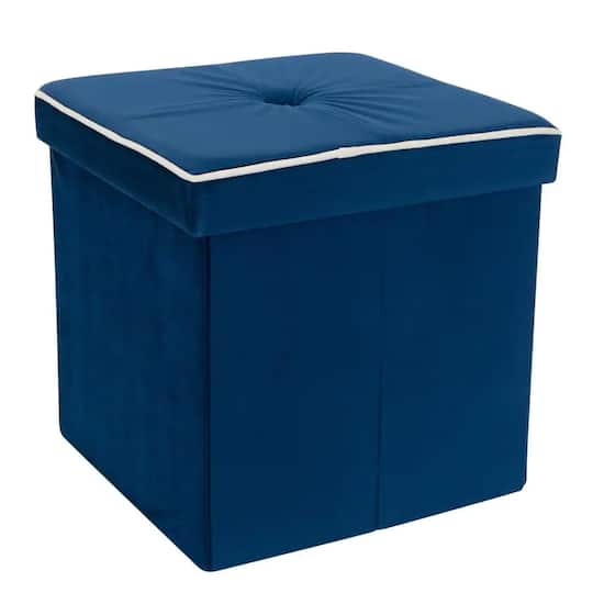 Simplify Collapsible Velvet Storage Ottoman